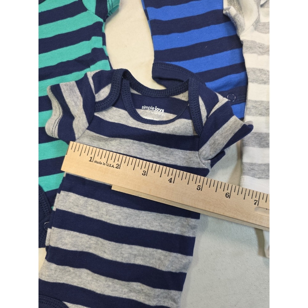 Simple Joys by Carter's Baby Striped Neutral 6-Pack Short Sleeve Bodysuits 0 mo - Picture 5 of 5
